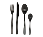 the set of dishes and cutlery used for eating