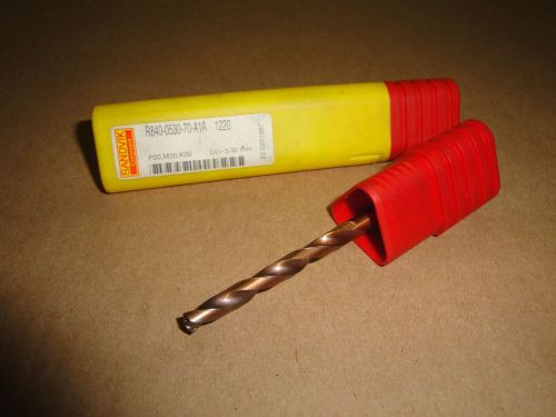 Sandvik coromant - r840-0530-70-a1a 1220 - 5.30mm solid cardide drill for sale