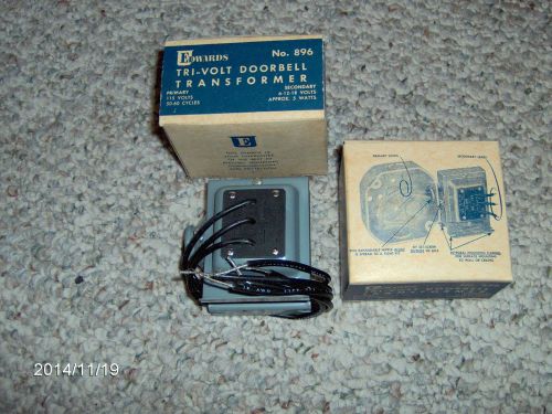 2  edwards tri-volt doorbell transformers  #896 for sale