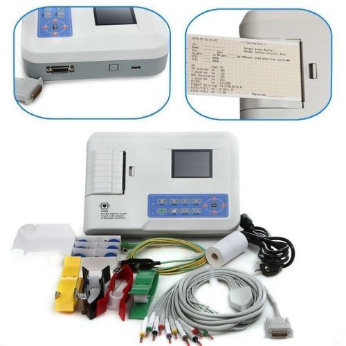 The ECG300G Portable ECG/EKG Machine with Printer and Software is a 3-Channel 12-Lead product that is new.