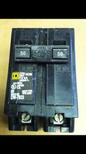 Used Square D Homeline Hom250 2Pole 50Amp 240V Circuit Breaker with Free Shipping