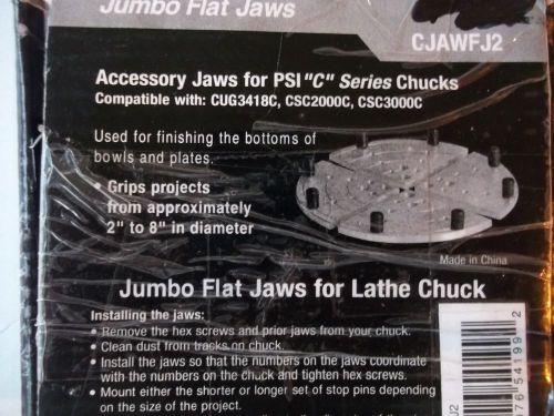 Jumbo Flat Jaws for Lathe Chuck - PSI Woodworking CJAWFJ2 - Compatible with 2-inch to 8-inch Diameters.