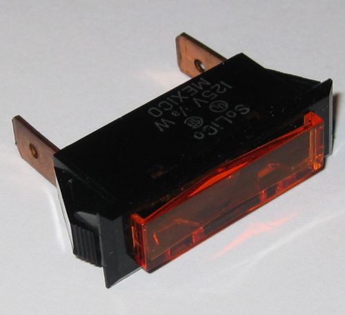 Indicator Light - Solico Series 33 Amber Neon Panel Mount Rectangle - 125V
