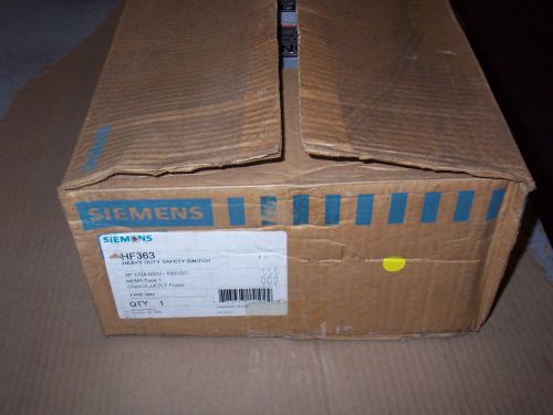 Siemens hf363 100 amp 600v fusible safety switch disconnect new shelfware for sale
