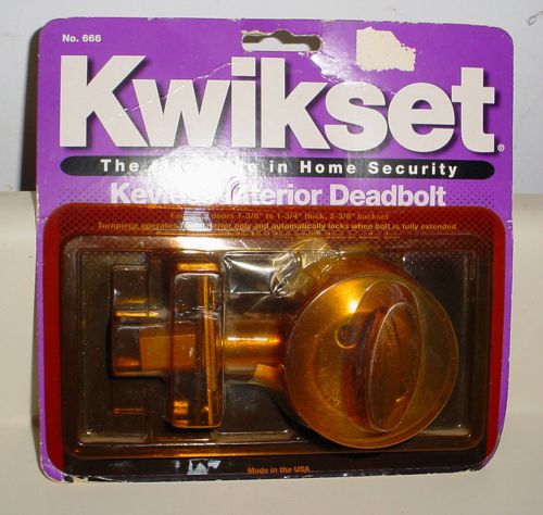 Kwikset keyless interior deadbolt model no. 666 pickproof new on retail card for sale