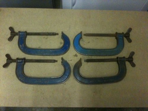 Set of 4 Record G Clamps - 6 inches - with coarse threads.