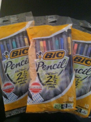 LOT 3 Packs of Bic Mechanical Pencils - 10 Pencils per Pack, #2 0.7mm Lead, totaling 30 Pencils, New in Package (NIP)