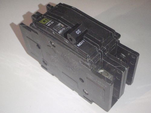 Square d 20 amp circuit breaker, type qou 2 pole, lightly used, din rail mount for sale