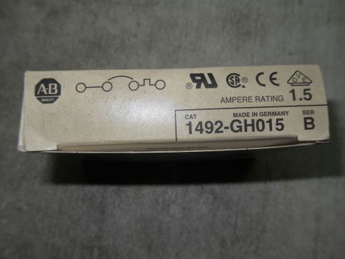 One new in box Allen Bradley 1492-GH015 circuit breaker rated 1.5A.
