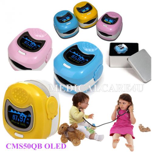 Cute kids child fingertip pulse oximeter oxygen spo2,pr monitor cms50qb oled,new for sale