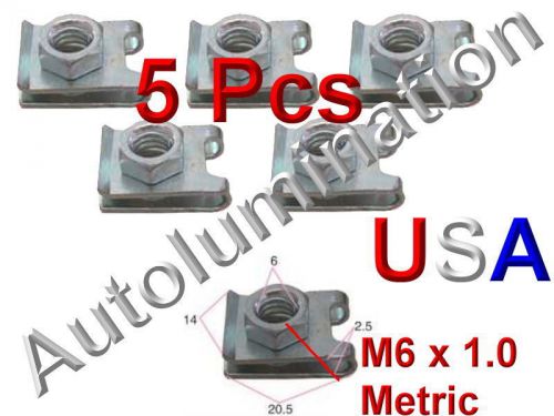 5 U J Floating Nut with Fold Over Clip for M6 x 1.0 Sheet Metal Body Door Trim and Fender