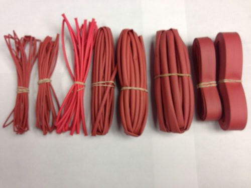 ThermOsleeve RED Heat Shrink Tubing: 80ft of Polyolefin 2:1 Ratio Tubing with 10ft Sections in 8 Different Sizes.