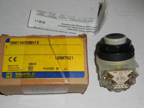 Series K Non-illuminated Black Push Button, 30mm, 1 Normally Open/1 Normally Closed, No Ground, by SQUARE D, model number 9001SKR3BH13.