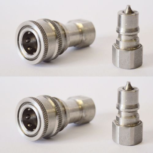 Set of 4 Quick Disconnects for Hoses - Stainless Steel Carpet Cleaning Male and Female Connectors