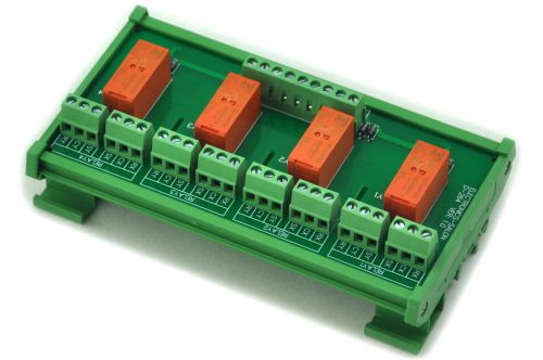 Din rail mount passive bistable/latching 4 dpdt 8a power relay module, 5v ver. for sale