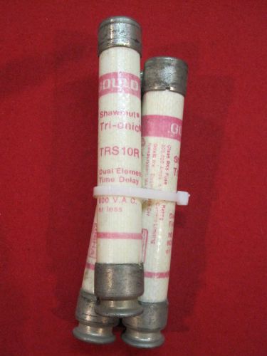 Set of 3 TRS10R Tri-Onic Time Delay Fuses - 10A 600VAC by Gould Shawmut