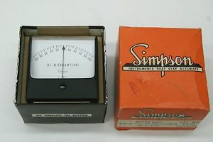 Simpson 100-0-100 DC Micrtoamps Meter Wide View 4440 Annular