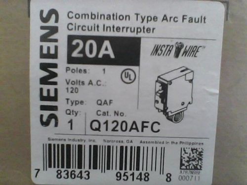 Siemens Q120AFC 20-Amp Combination Arc Fault Circuit Interrupter for Single Pole