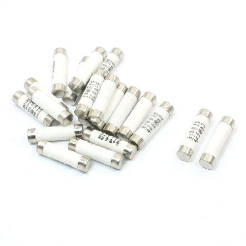 Uxcell r015 rt18 500v 10a ceramic cylindrical fuse links 10x38mm 20 pcs for sale