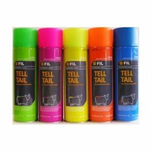 Meltec TELL TAIL PAINT 500ml Aerosol Oil Based Can Cattle Cows Fluorscent Red