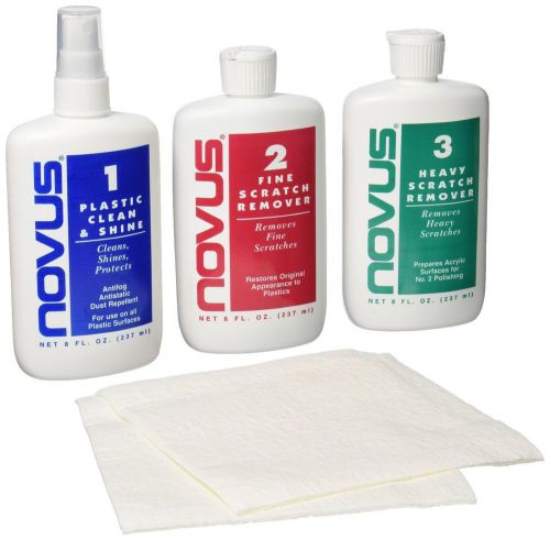 8 oz Plastic Polish and Shine Cleaner Kit: Novus Fine Heavy Plastic Scratch Remover