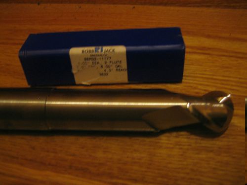 Iscar sgs robb jack long reach solid carbide ball endmill 1.00&#034; dia. 2 flute new for sale