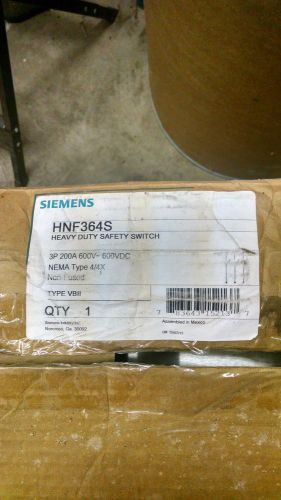 Siemens Disconnect Switch HNF364S 600V 200a Non-Fusible