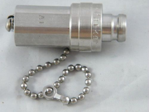 Parker hannifin ~ stainless steel 316 1/2~  quick disconnect plug with chain for sale