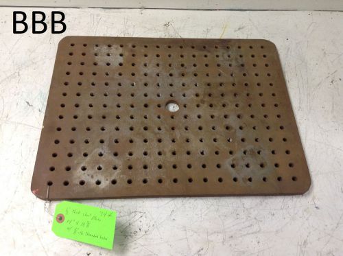 14&#034;x18.375&#034;x.5&#034; steel work holding workholding layout table plate  3/8&#034;-16 for sale