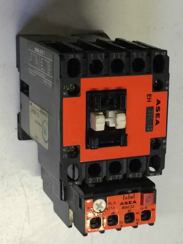 Asea abb eh22c-22 120v coil, 27a, 10 hp 3 pole contactor / overload relay rvh22 for sale