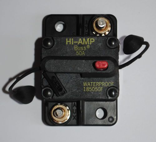 Bussmann hi-amp dc circuit breaker 50 amp 185050f waterproof for sale