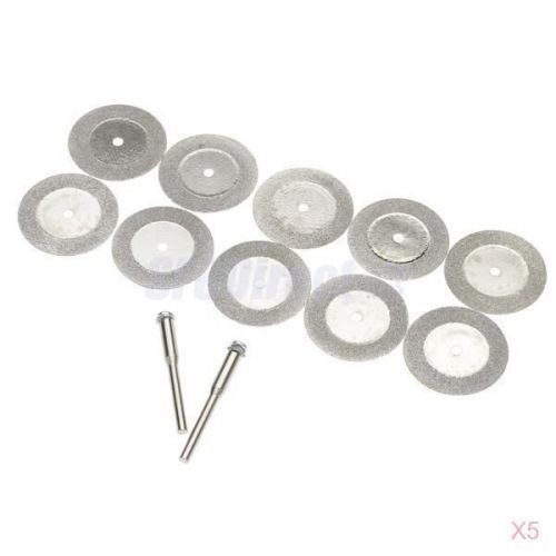 05258 - Pack of 50 Diamond Cut Off Disc Wheels with Two Mandrel Arbor for Rotary Tool (16mm)