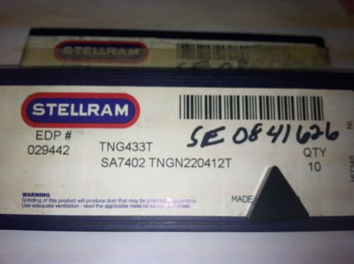 NEW Stellram Ceramic Inserts TNG 433 2T Qty/10 - EDP 29442, tngn220412t