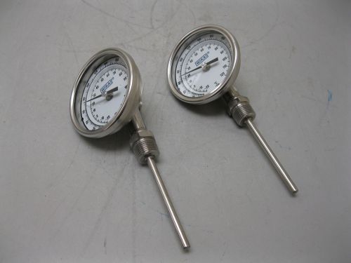 Lot (2) wika 0 to 250f / -20 to 120c thermometer 1/2&#034; npt 4&#034; stem h13 (1717) for sale
