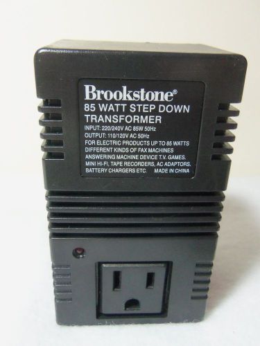 Brookstone step down transformer-85watt- international 220 to us 110 for sale