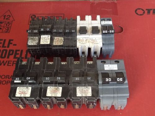 10 ct lot fpe/stab-lok circuit breakers 2 pole 240v federal pacific for sale