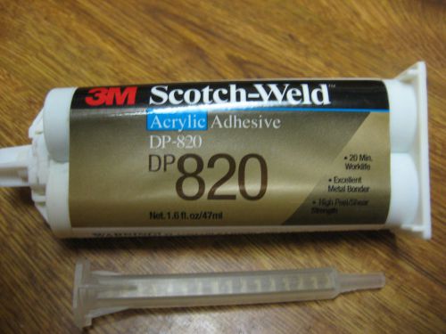One new 3m scotch-weld epoxy adhesive dp-820,  1.6 oz with mixing nozzle for sale