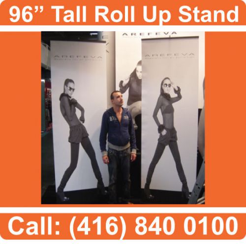 Pack of 2 - Extra Tall Retractable Banner Stands for Trade Shows 34*96