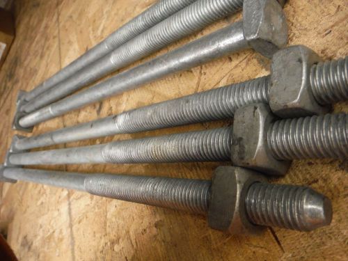 6 pieces of Hot Dipped Galvanized Square Bolt, sized 5/8-11 X 16 inches.