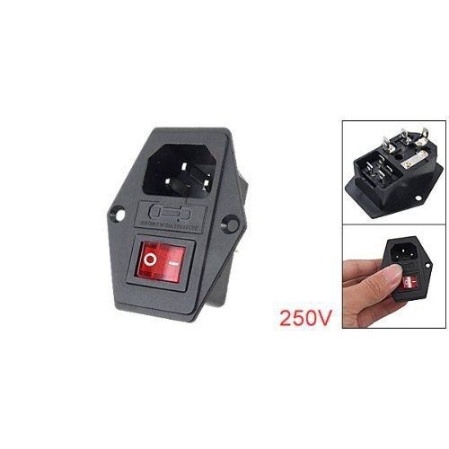 Male Power Socket Inlet Module Plug Fuse Switch 10A 250V 3 Pin IEC320 C14