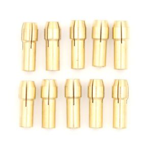 Brass Collet Mini Drill Chuck Set for Rotary Tool with 10 Pieces and 4.8mm Diameter, 0.5mm-3.2mm TL WM.