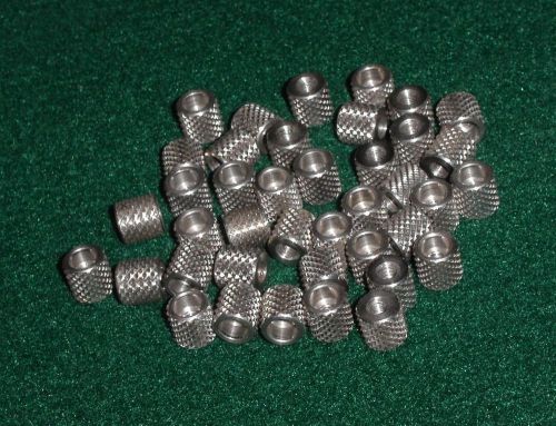 Qty. 40 stainless steel knurled thumb nuts/ molded in threaded inserts 8 - 32 for sale