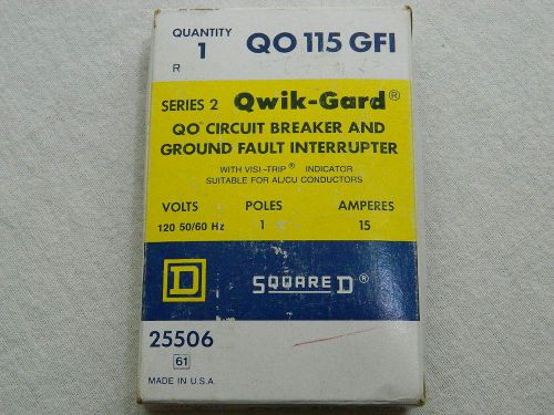 New in box square d qo115gfi qwik-gard gfi circuit breaker 15 amps 120 volts for sale