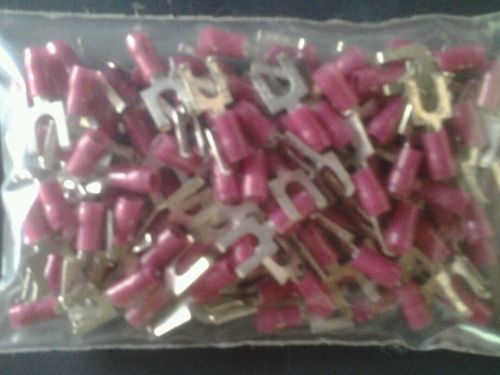 100 pcs - 10 terminal nylon insulated flanged fork terminal connector for sale