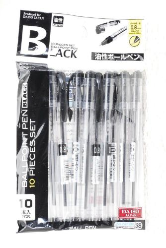 Daiso Japan Ball Point Pen 10 PCS Black from Japan