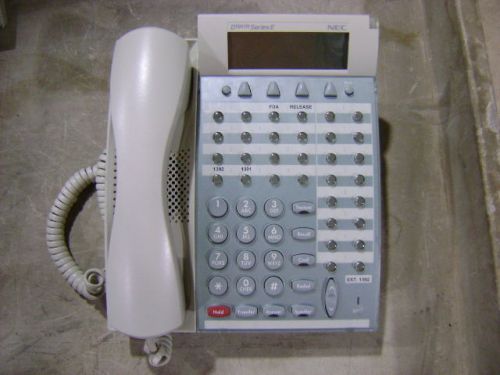 A bundle of six NEC Electra Elite Dterm phones with white displays, model DTP-32D-1 (DTP32D1).