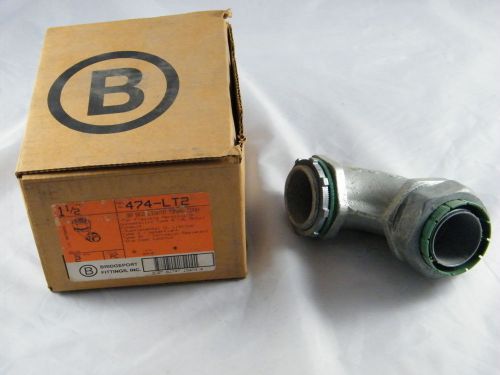 Bridgeport 1 1/2&#034; 90 sealtight connector for conduit part number 474-lt2 for sale