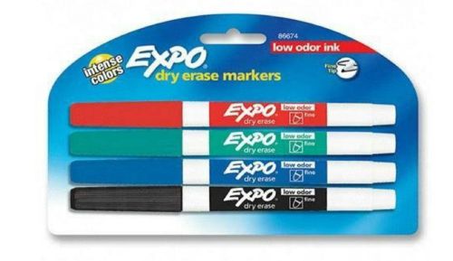 86674 Expo Pen Style Low Odor Dry Erase Markers - Set of 4 Colors