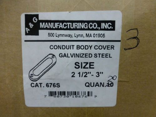 A&amp;g lot of 20 conduit body cover size 2 1/2 -3 inch cat 676s galvanized steel for sale