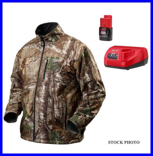 Milwaukee 2343-m realtree xtra camo heated jacket kit battery &amp; charger medium for sale